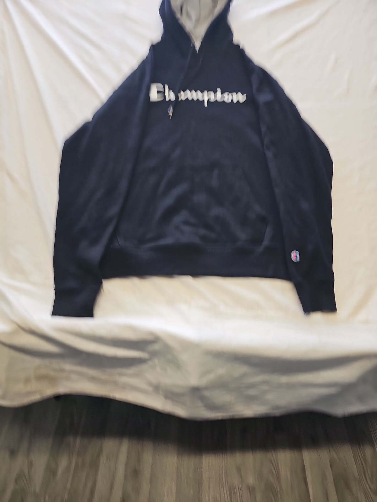 Champion Men's Navy Blue Script Logo Pullover Hoodie usa m LL1002