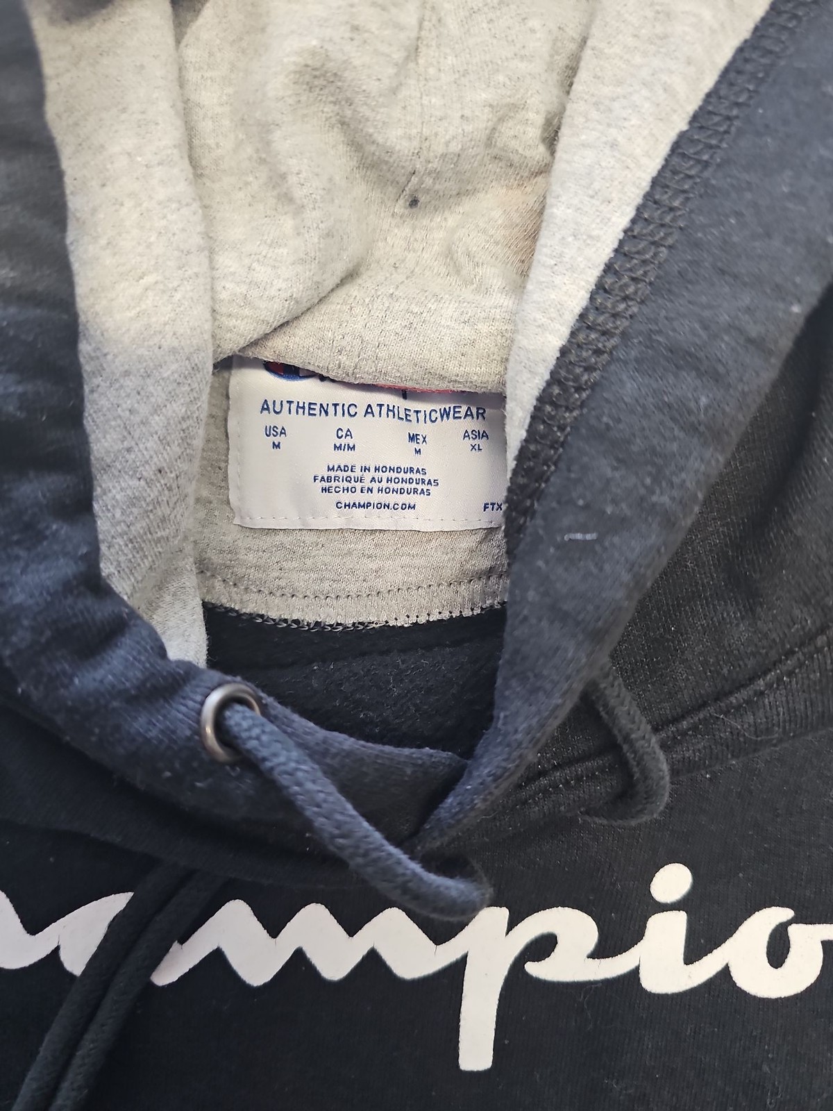 Champion Men’s Navy Blue Script Logo Pullover Hoodie usa m LL1002