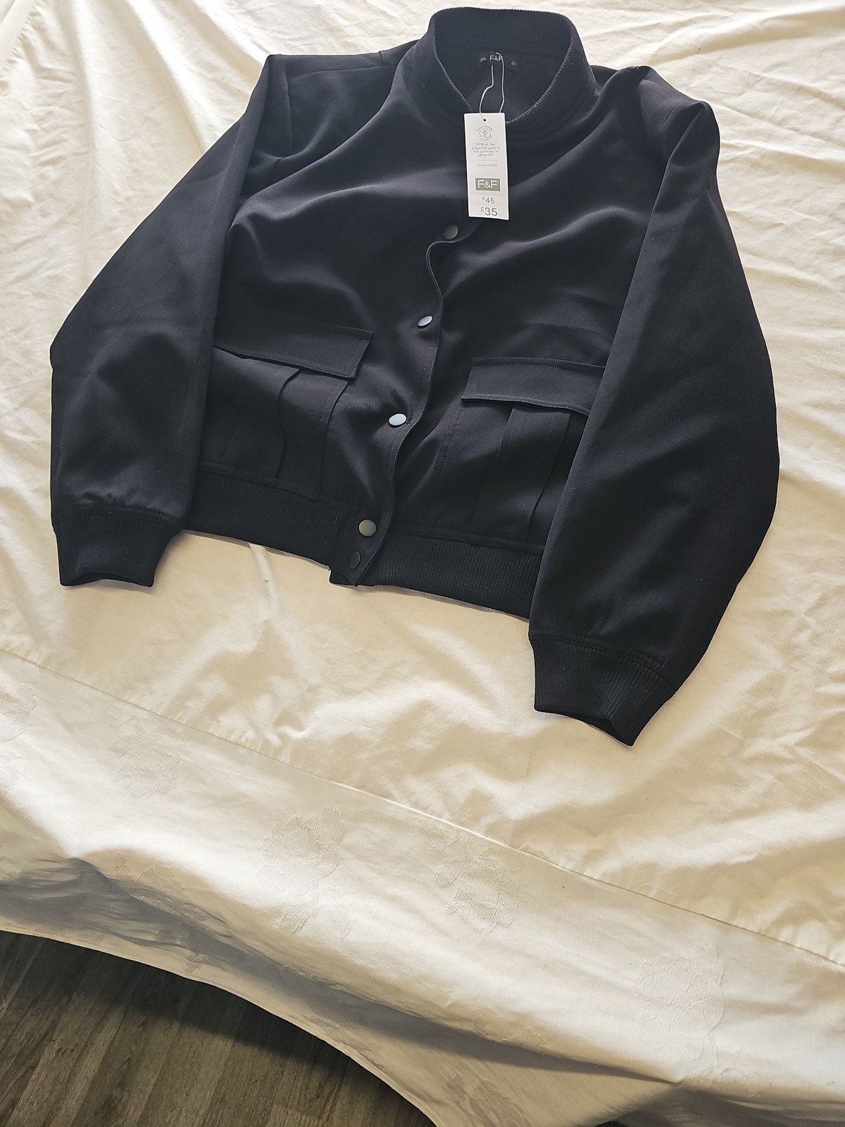 F&A Men's Black Utility Bomber Jacket uk L KK1000 - Image 4