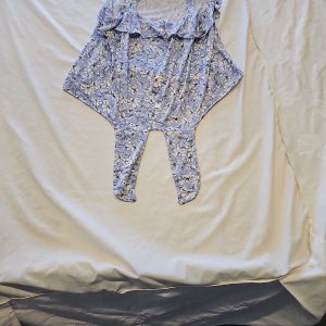 F&F Blue Floral Tie-Front Sleeveless Blouse UK16 KK209