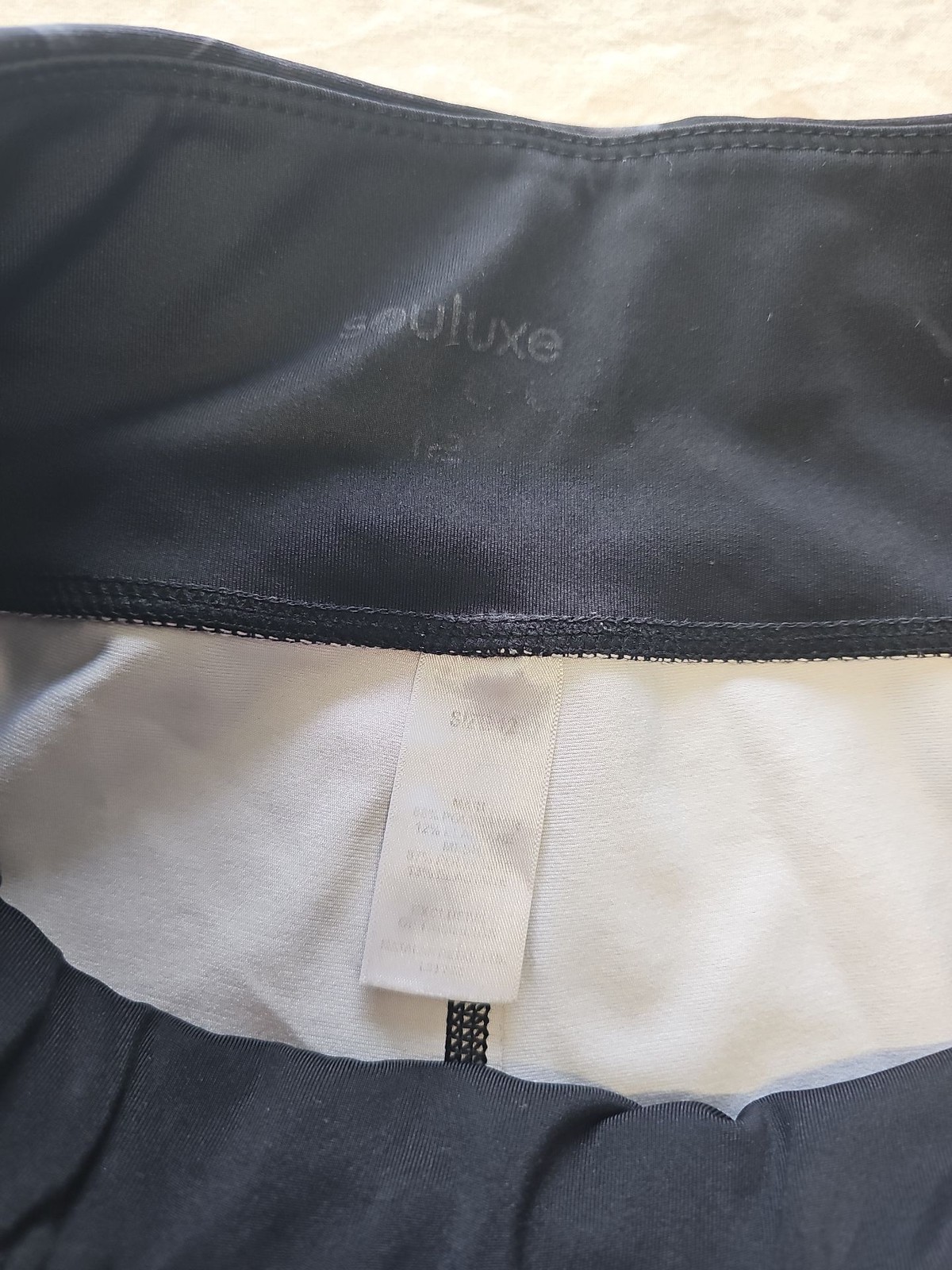 Souluxe Black Smoke Abstract Print High-Waisted Gym Leggings 12 O738