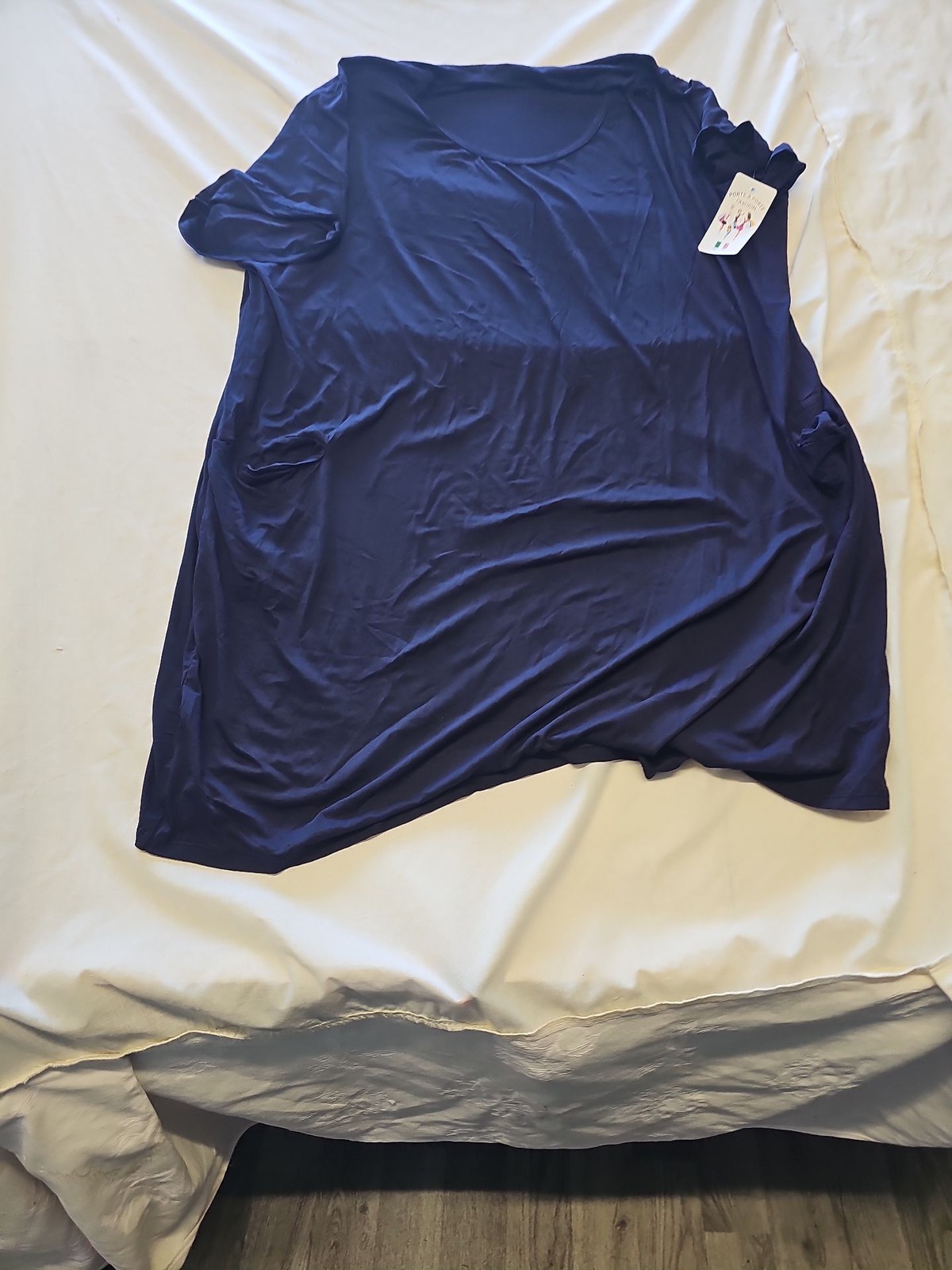Porte A Porte Fashion Navy Blue Lagenlook Tunic Top - Made in Italy Kk186
