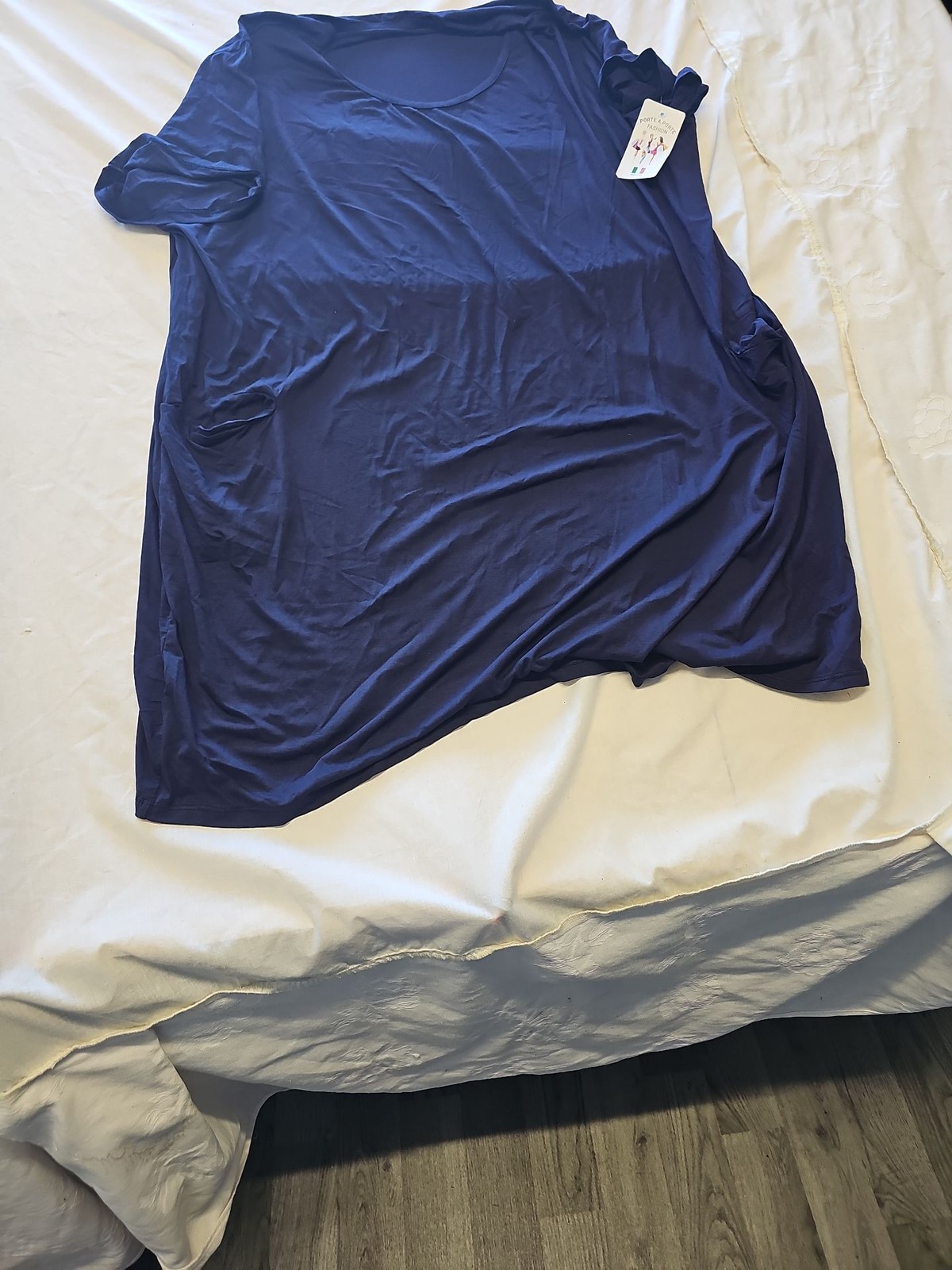 Porte A Porte Fashion Navy Blue Lagenlook Tunic Top - Made in Italy Kk186 - Image 3