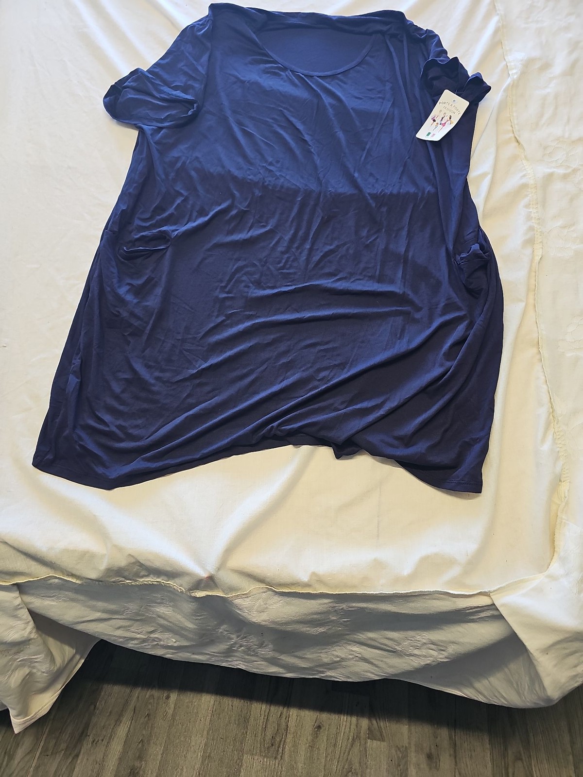 Porte A Porte Fashion Navy Blue Lagenlook Tunic Top - Made in Italy Kk186 - Image 4