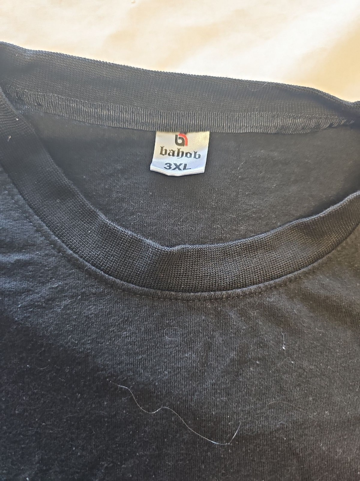 Bahob Men’s Black Crew Neck T-Shirt Size 3XL KK191