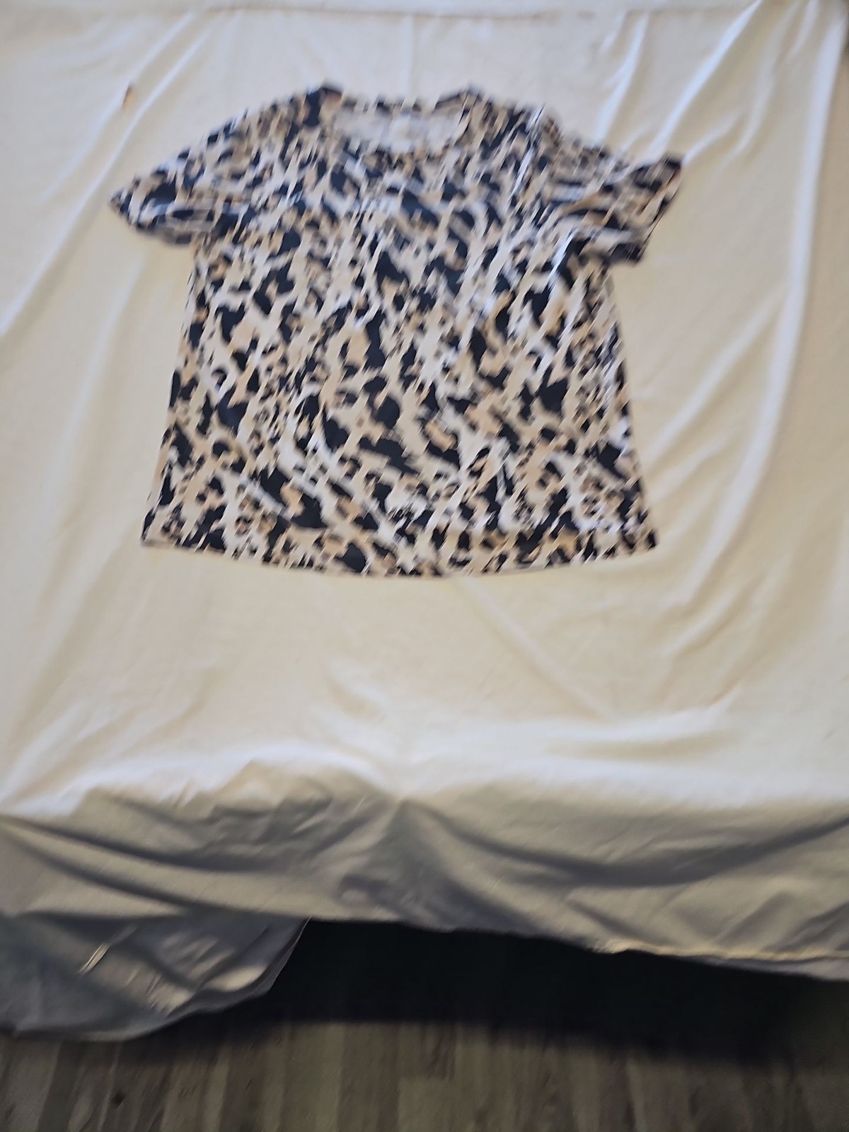 F&F Women's Leopard Print Cotton T-Shirt Size UK 16 GG994