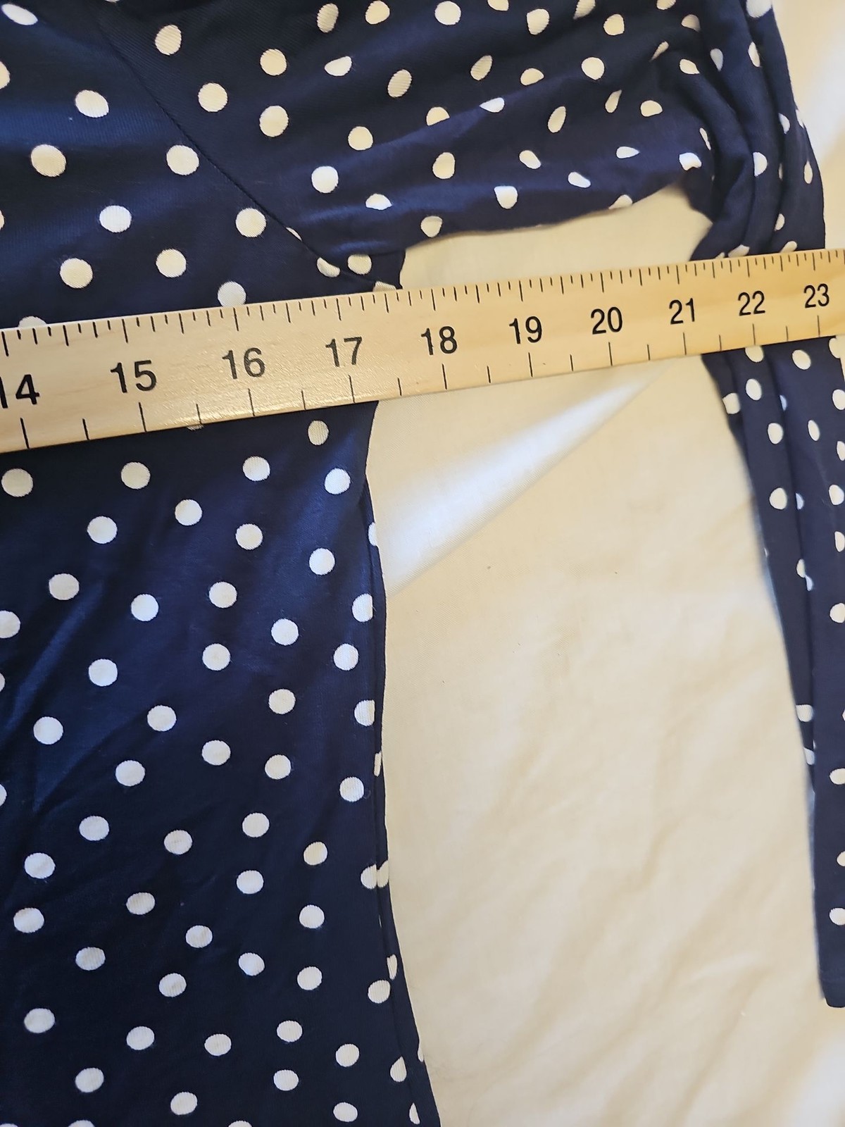 Marks & Spencer Navy Polka Dot Jersey Midi Skirt uk10 GG989 - Image 5