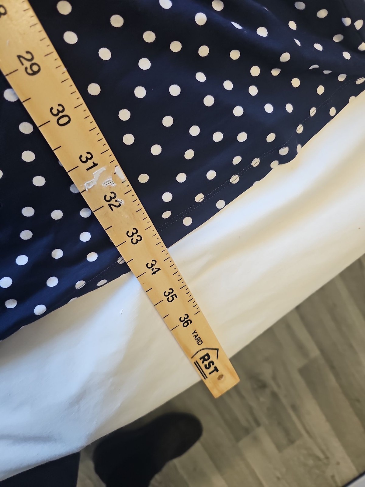 Marks & Spencer Navy Polka Dot Jersey Midi Skirt uk10 GG989 - Image 6