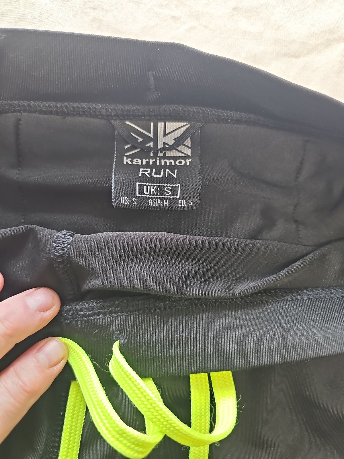 Karrimor Run Men’s Black & Neon Yellow Running  L Tights O721