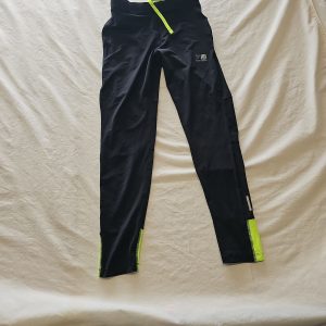 Karrimor Run Women's Small Black Running Leggings with Neon Highlights  S O722