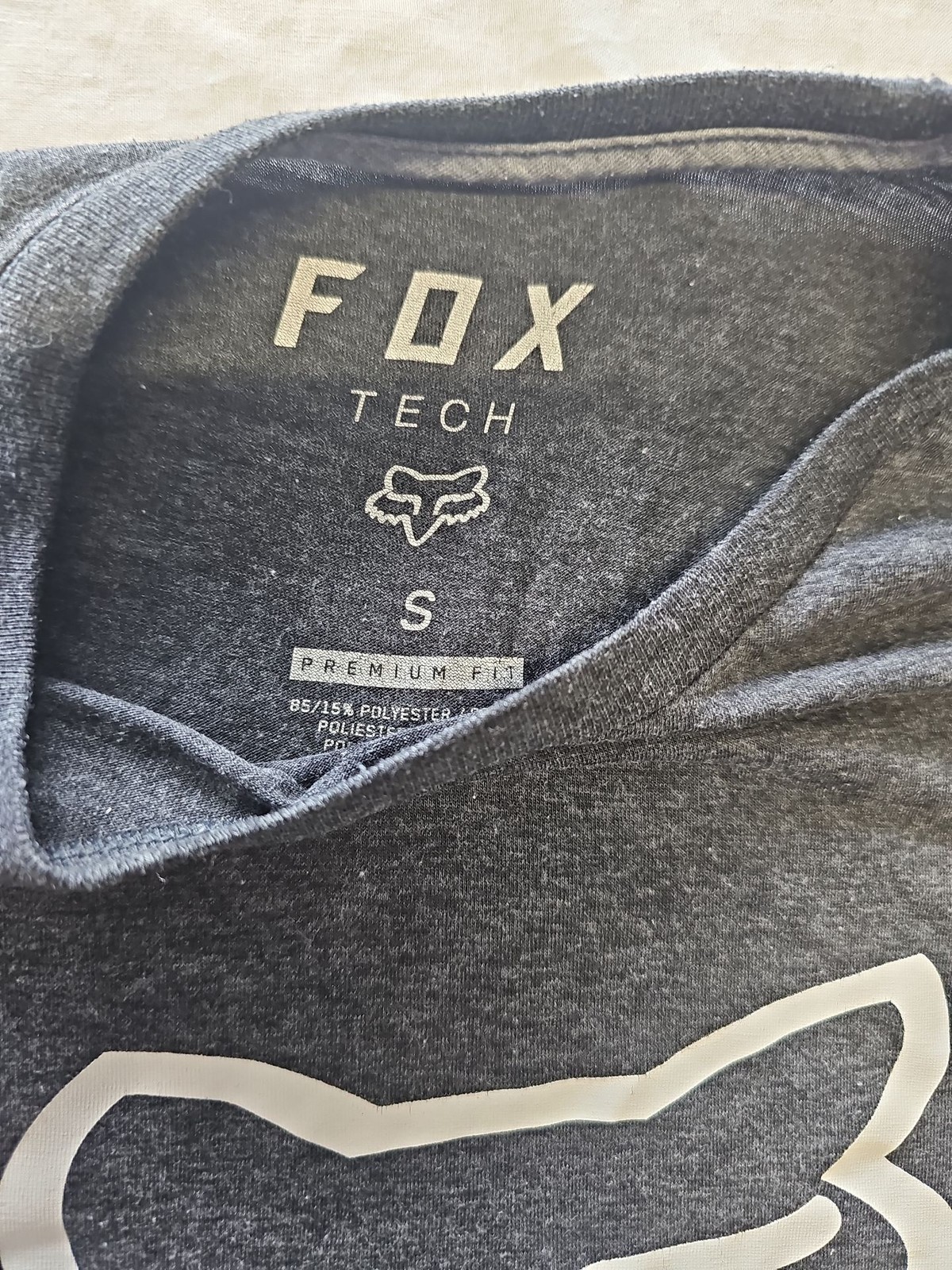 Fox Racing Tech T-Shirt Heather Charcoal Small Premium Fit size s Q766