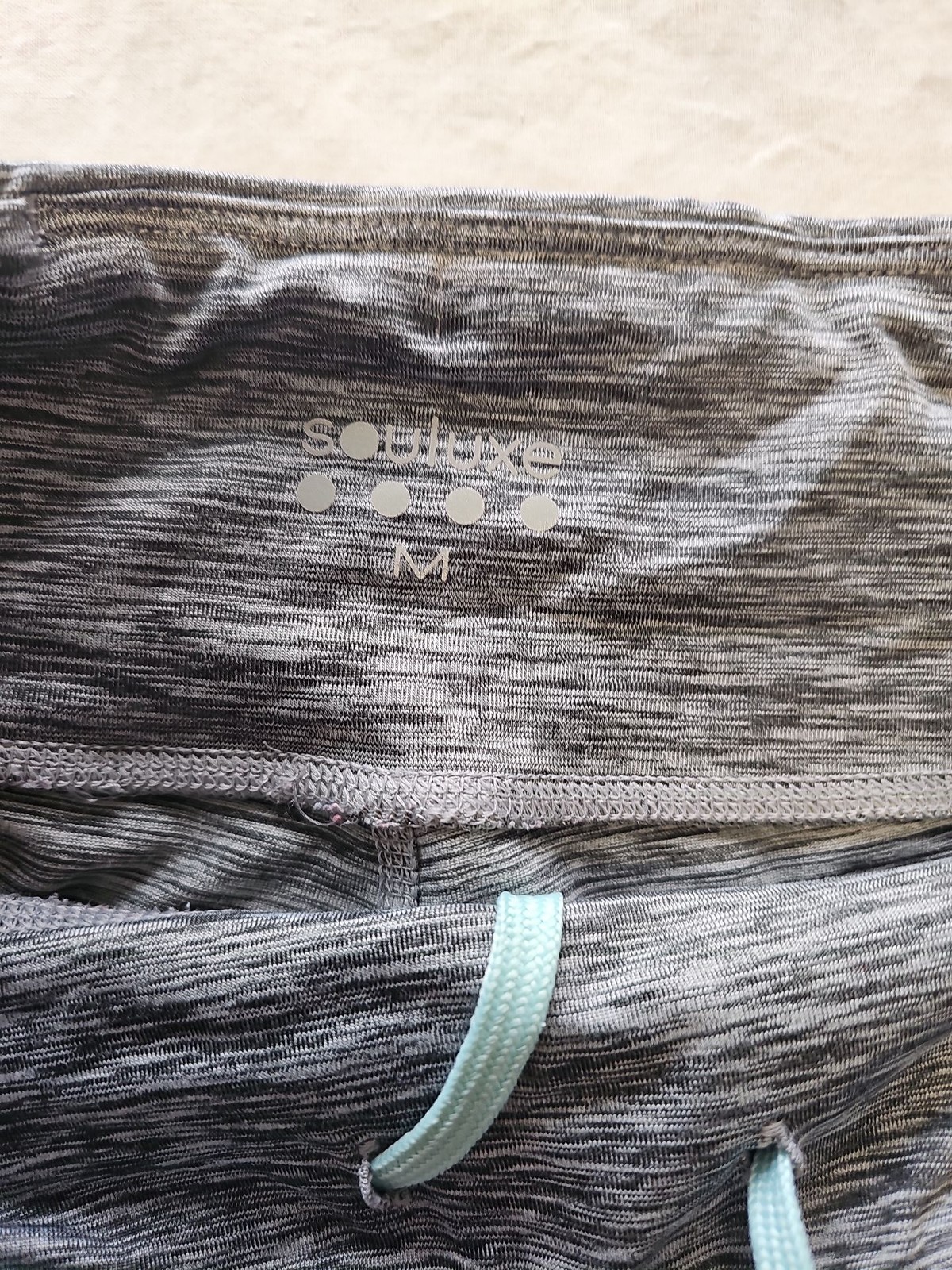Souluxe Space-Dye Cropped Leggings with Mint Accents  M O732