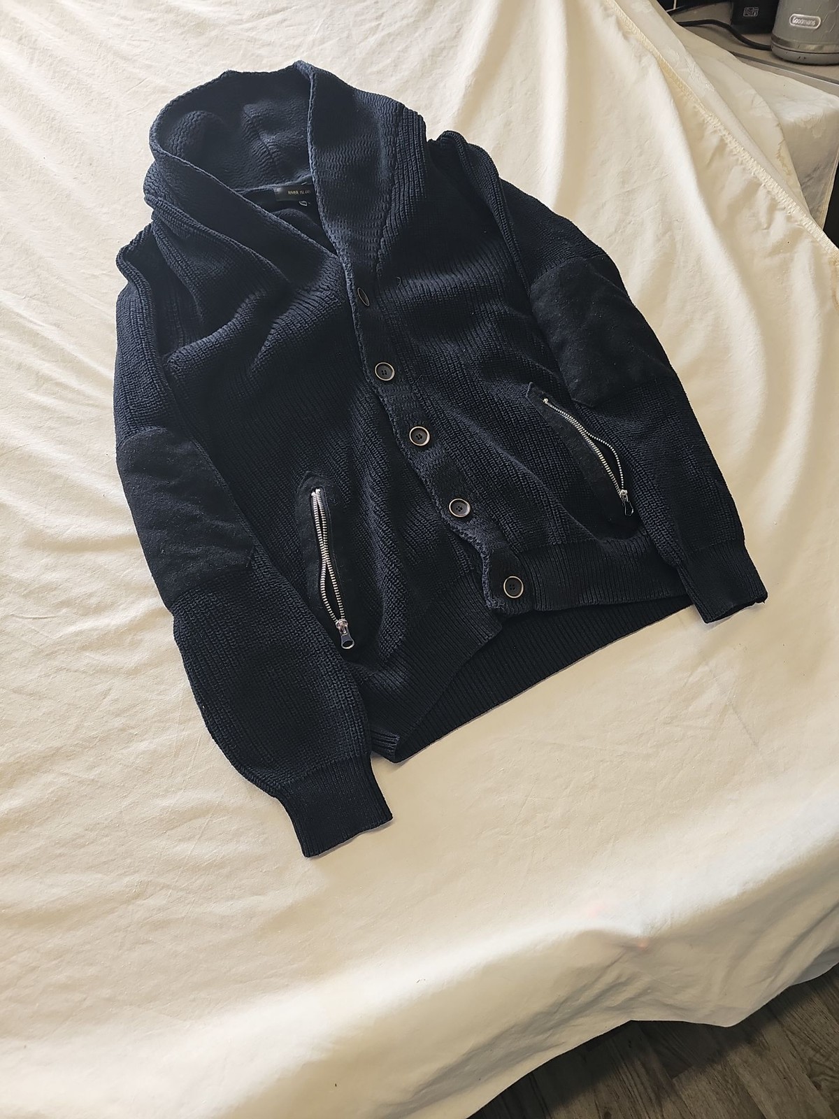 River Island Men's Hooded Knit Cardigan with Zipper Pockets O719 - Image 3