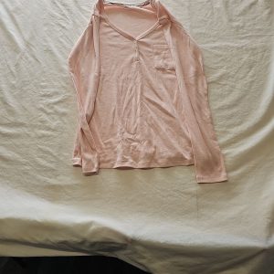 Tu Woman Peach Pink Henley Long Sleeve Top - Size 12 N580