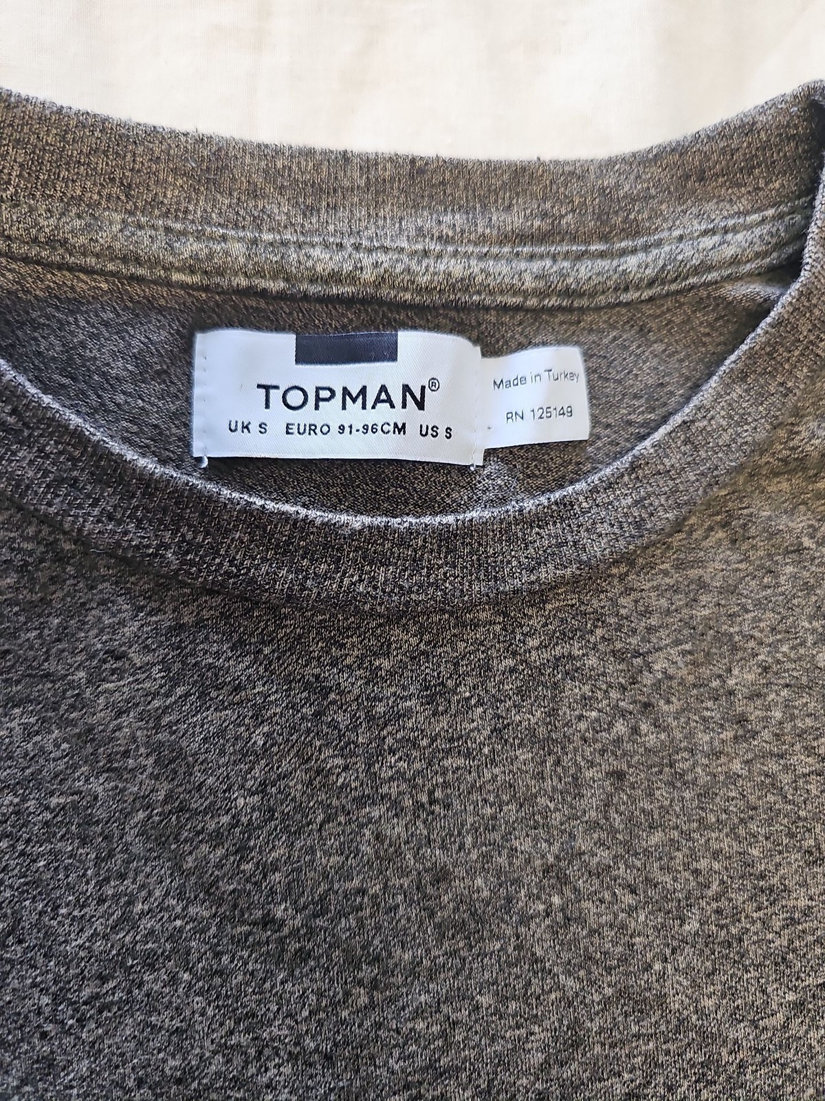 Topman Charcoal Marl Graphic T-Shirt s Q776