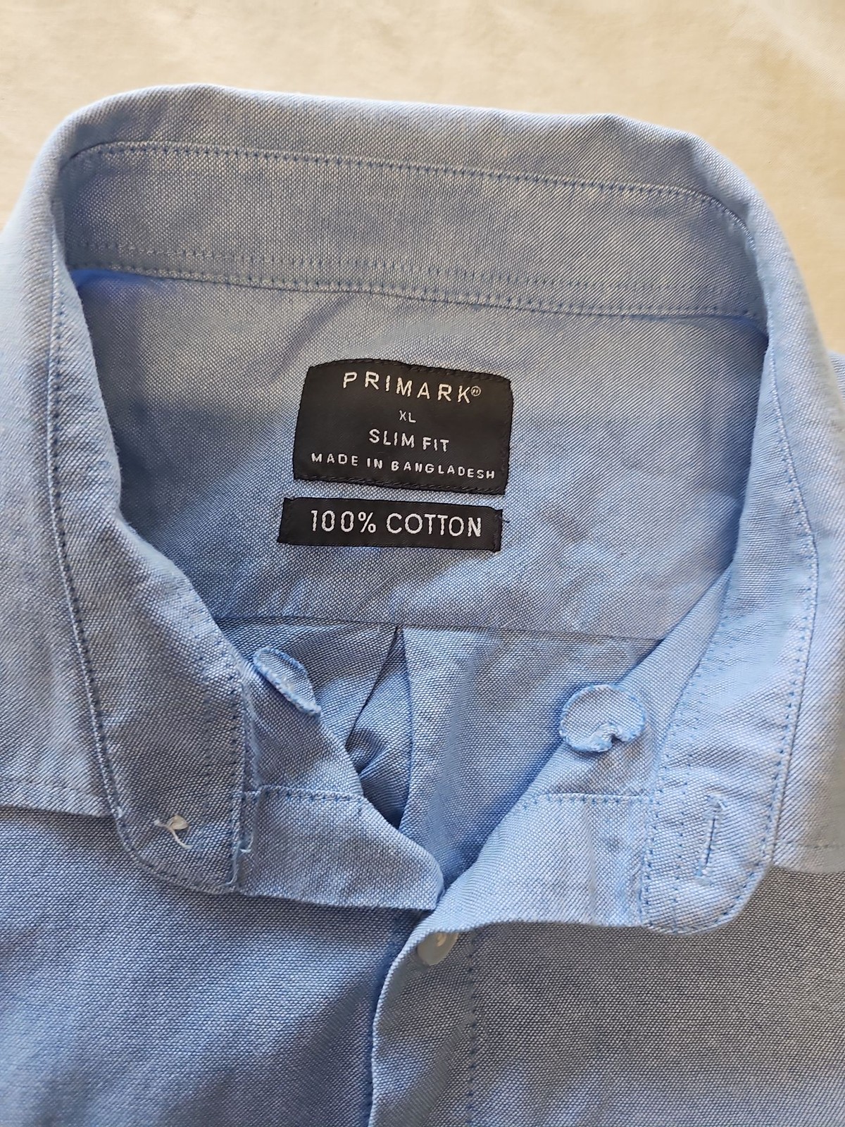 Primark XL Slim Fit Light Blue Oxford Shirt Q767