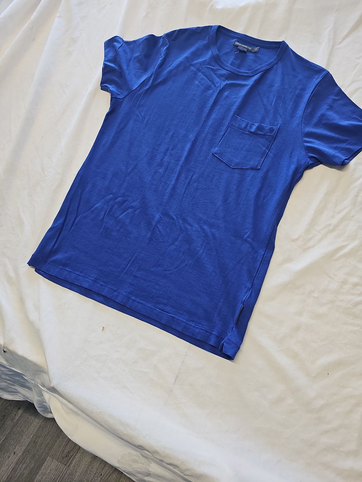 French Connection Men's Cobalt Blue Pocket T-Shirt M Q772 - Image 4