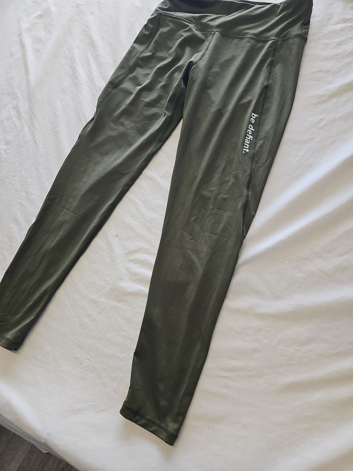 Be Defiant Activewear Olive Green Performance Leggings approx uk10 P755 - Image 4