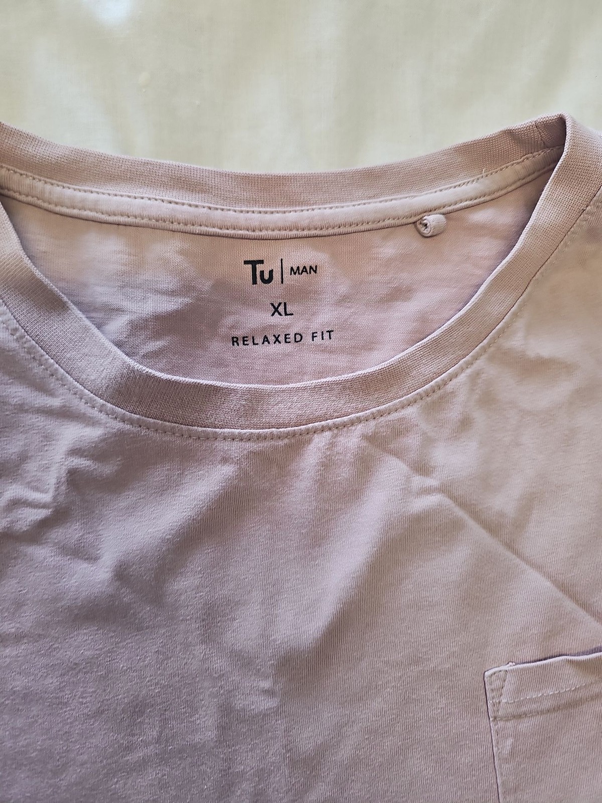 Tu Man Relaxed Fit Dusky Pink Pocket T-Shirt XL Q780