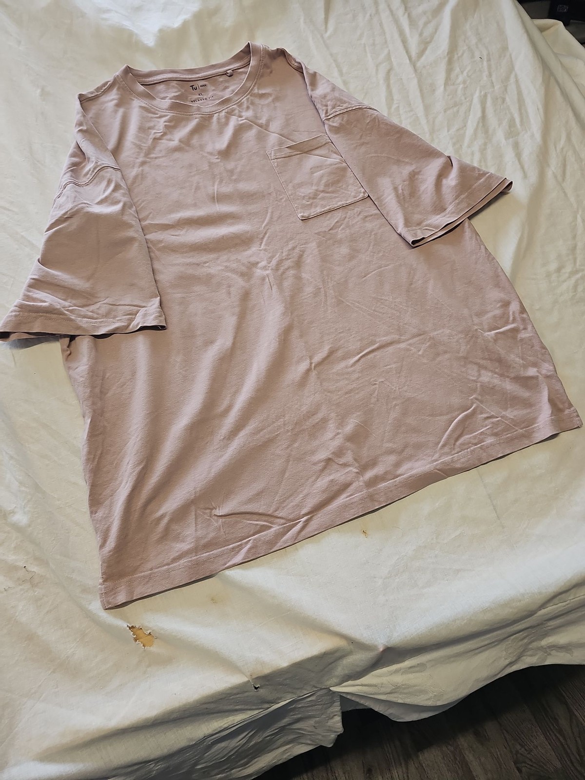 Tu Man Relaxed Fit Dusky Pink Pocket T-Shirt XL Q780 - Image 3