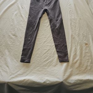 Seamless Ribbed Charcoal High-Waisted Leggings Approx size 12  R788