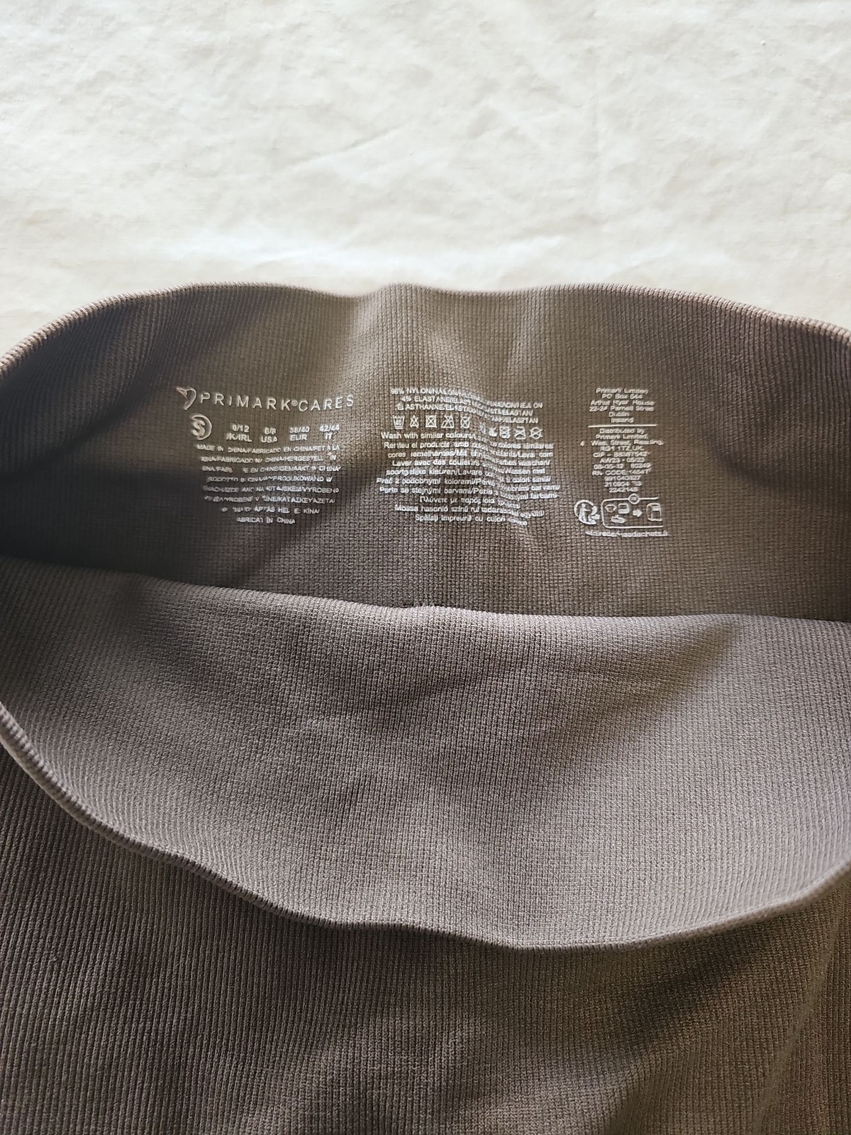 Primark Cares Taupe Ribbed Seamless Leggings uk12 P756