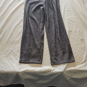 Dazy Grey Textured Plisse Wide Leg Trousers L Q782