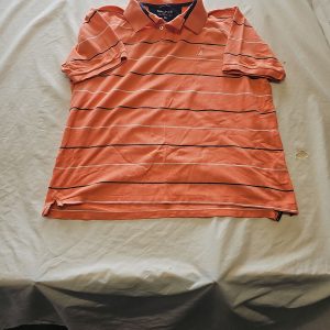 Nautica True Deck Shirt Striped Polo XL Orange xl R784
