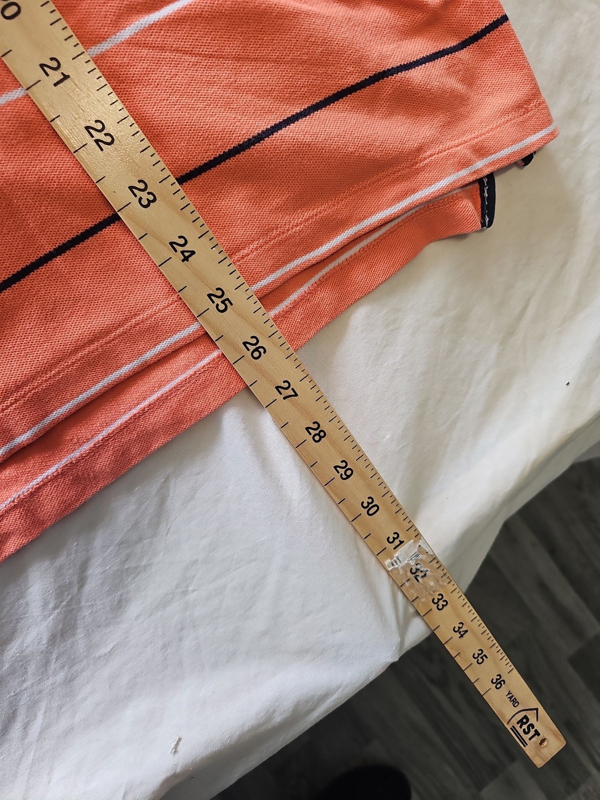 Nautica True Deck Shirt Striped Polo XL Orange xl R784 - Image 6