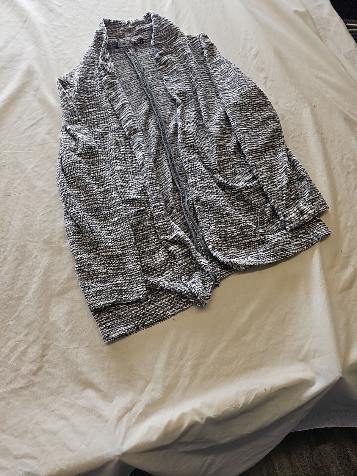 Debenhams The Collection Grey Textured Open Front Cardigan uk16 R787 - Image 3