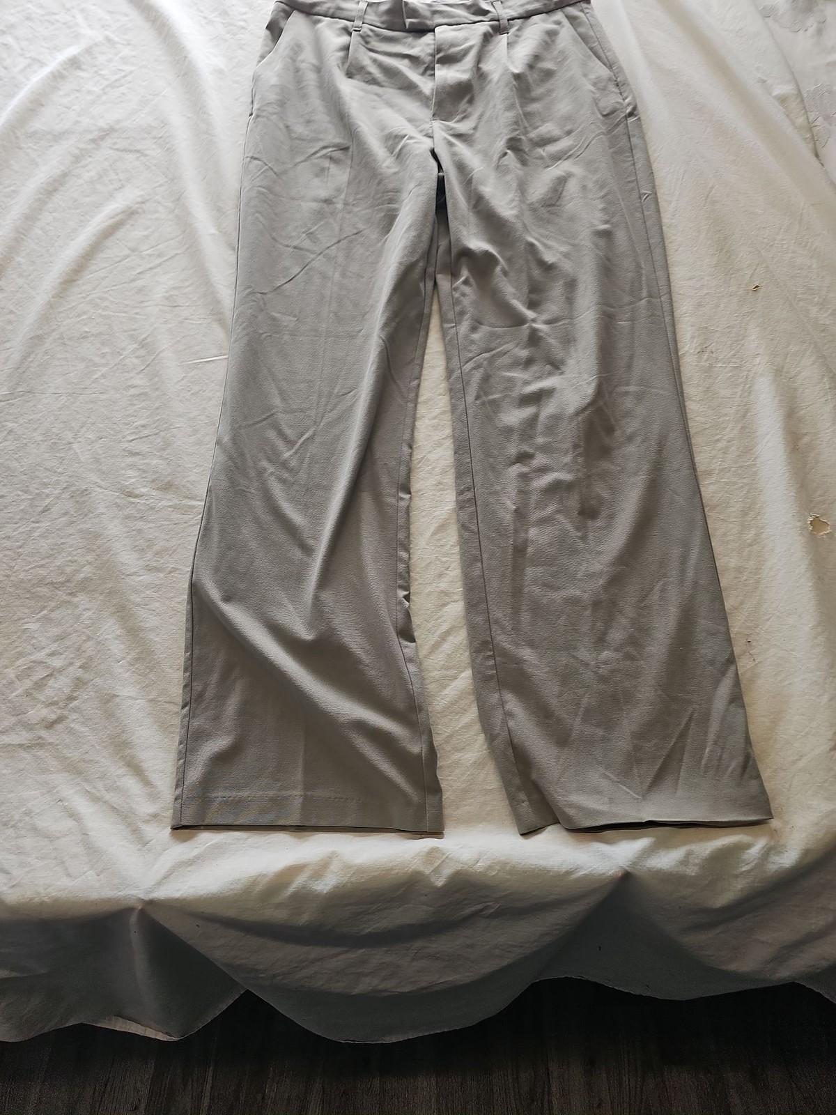 Pull&Bear Men's Grey Chino Trousers Wide Leg Size XL R793