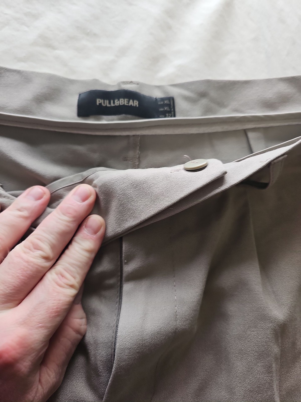 Pull&Bear Men’s Grey Chino Trousers Wide Leg Size XL R793