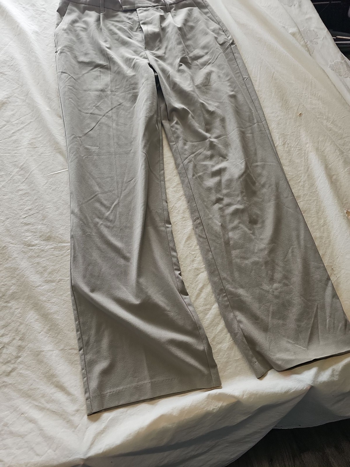 Pull&Bear Men's Grey Chino Trousers Wide Leg Size XL R793 - Image 3