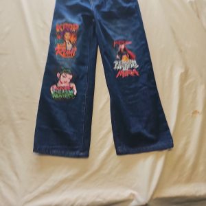 K-Pop Demon Hunters Anime Graphic Kids Denim Jeans 808