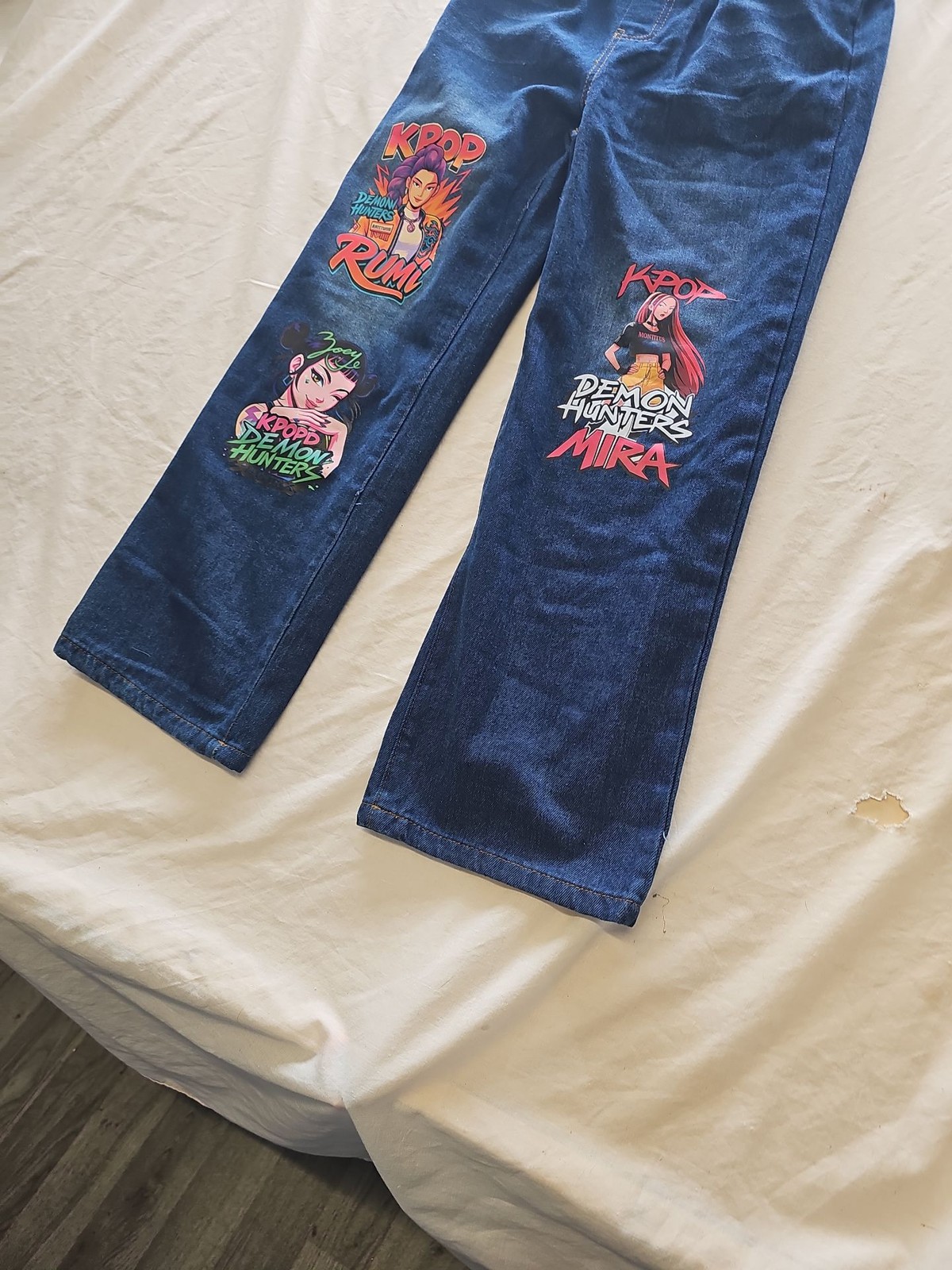 K-Pop Demon Hunters Anime Graphic Kids Denim Jeans 808 - Image 4