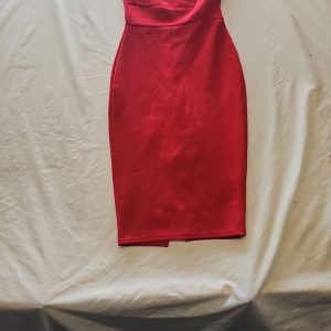 Boohoo Petite Red Off-the-Shoulder Bodycon Midi Dress uk 8 S809