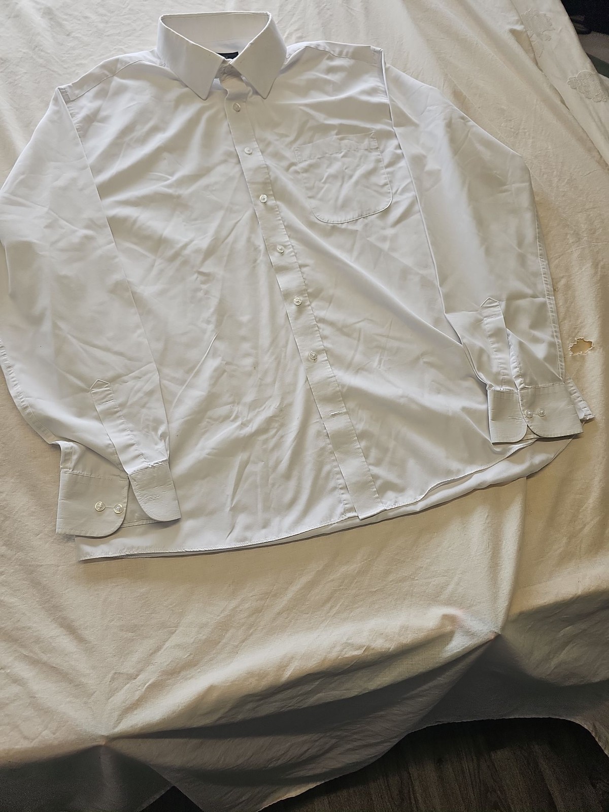 M&S Collection White Regular Fit Long Sleeve Dress Shirt 18 S810 - Image 3