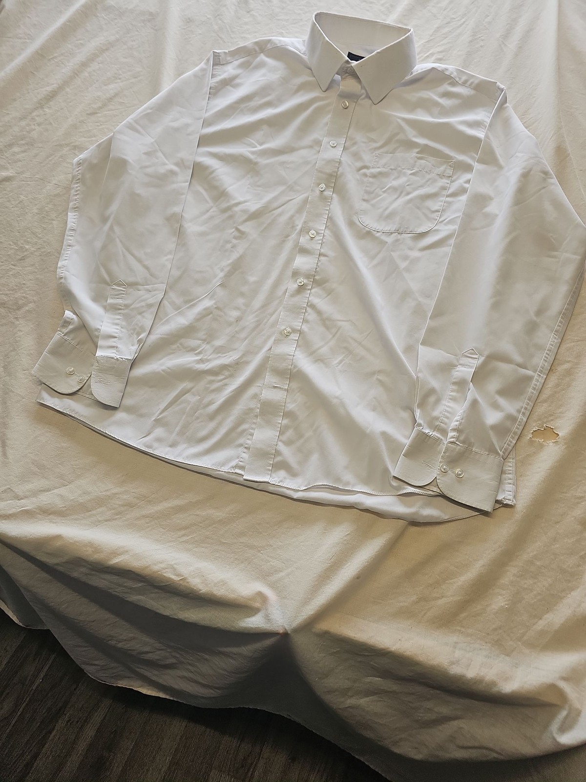 M&S Collection White Regular Fit Long Sleeve Dress Shirt 18 S810 - Image 4