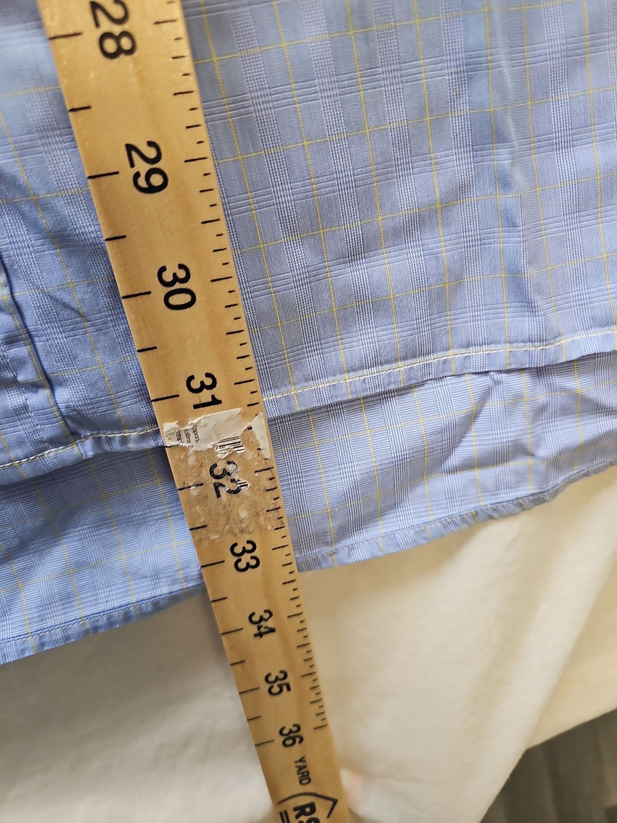 Charles Tyrwhitt Men's Light Blue Plaid Dress Shirt 17.5 36 S805 - Image 6