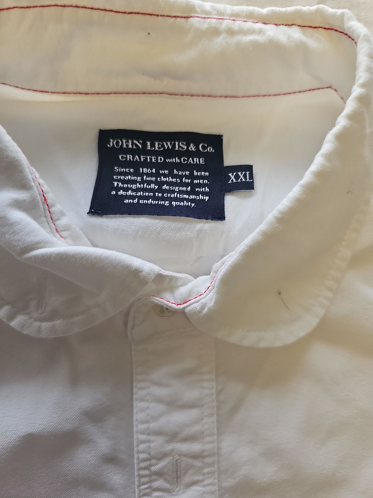 John Lewis & Co. Men’s White Oxford Shirt with Club Collar XXL S806
