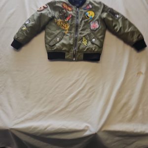 Next Kids Olive Green Bomber Jacket with Patches S807