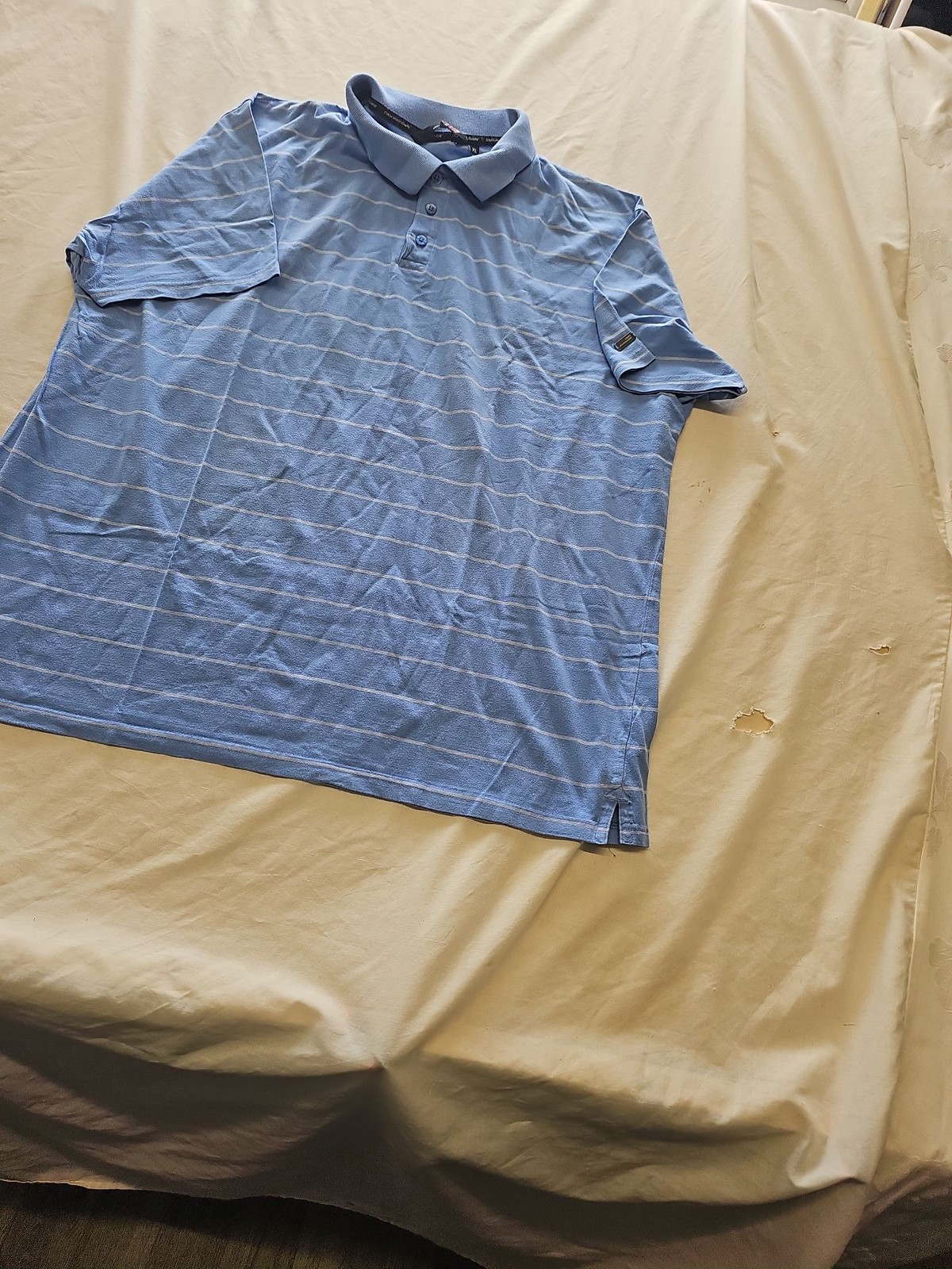 Colin Montgomerie Men's Striped Golf Polo Shirt Blue XL S814 - Image 5