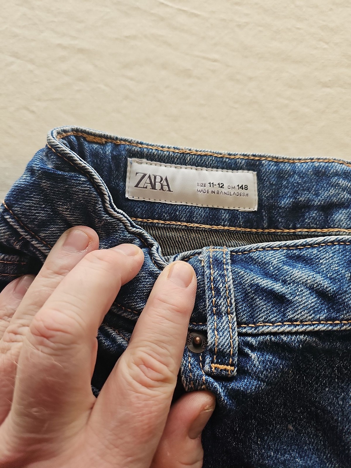 Zara Kids Wide Leg Seam Detail Blue Jeans Size 11-12 Years U838