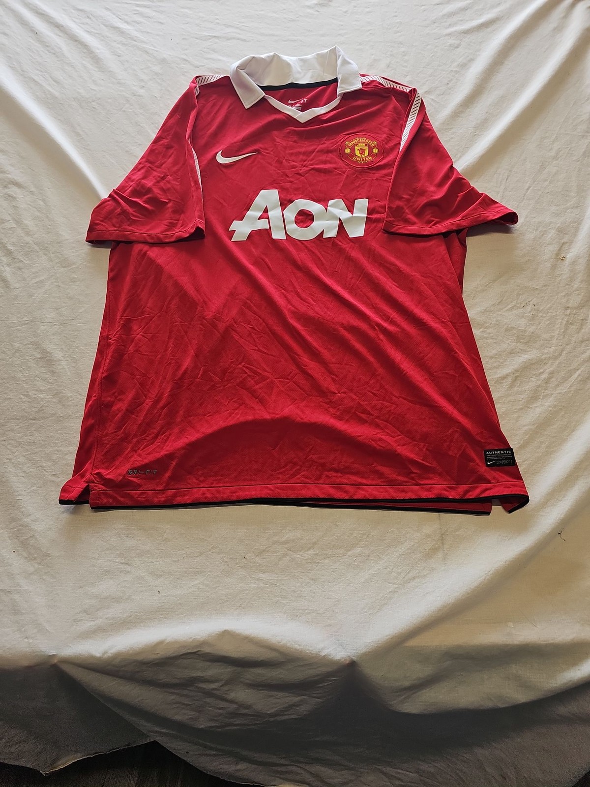 Vintage Nike Manchester United 2010-11 Home Shirt Aon XXL U839