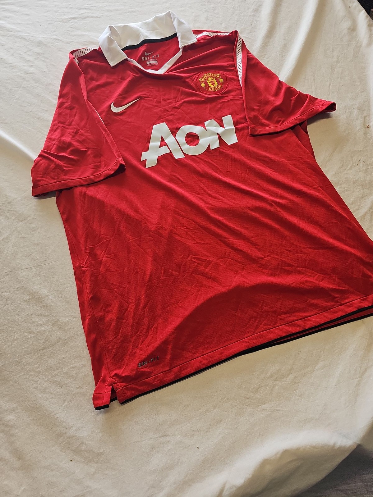 Vintage Nike Manchester United 2010-11 Home Shirt Aon XXL U839 - Image 3