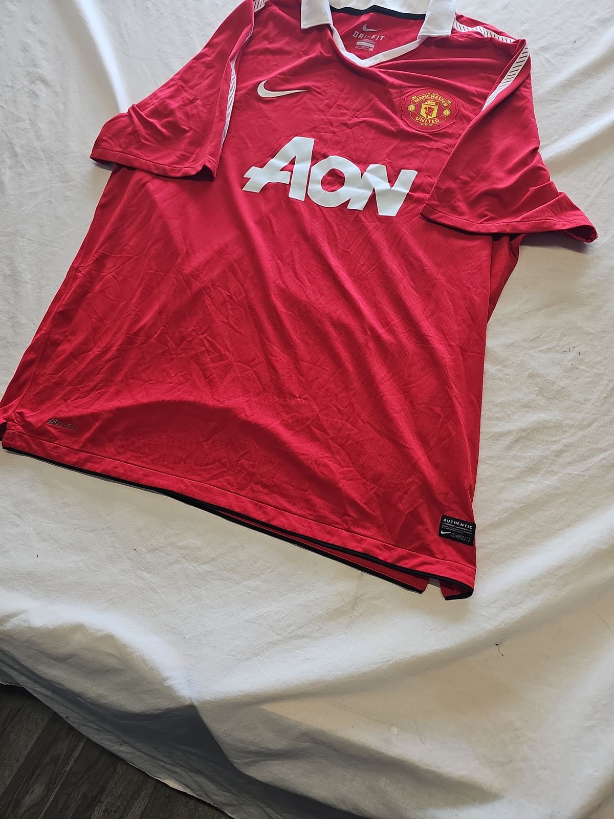 Vintage Nike Manchester United 2010-11 Home Shirt Aon XXL U839 - Image 4