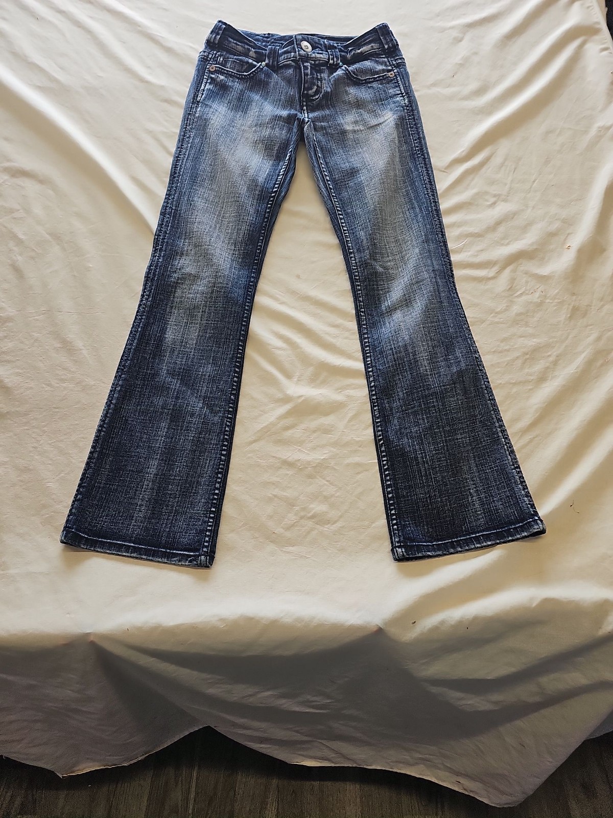River Island Y2K Vintage Dark Wash Flare Jeans Size 8 T825