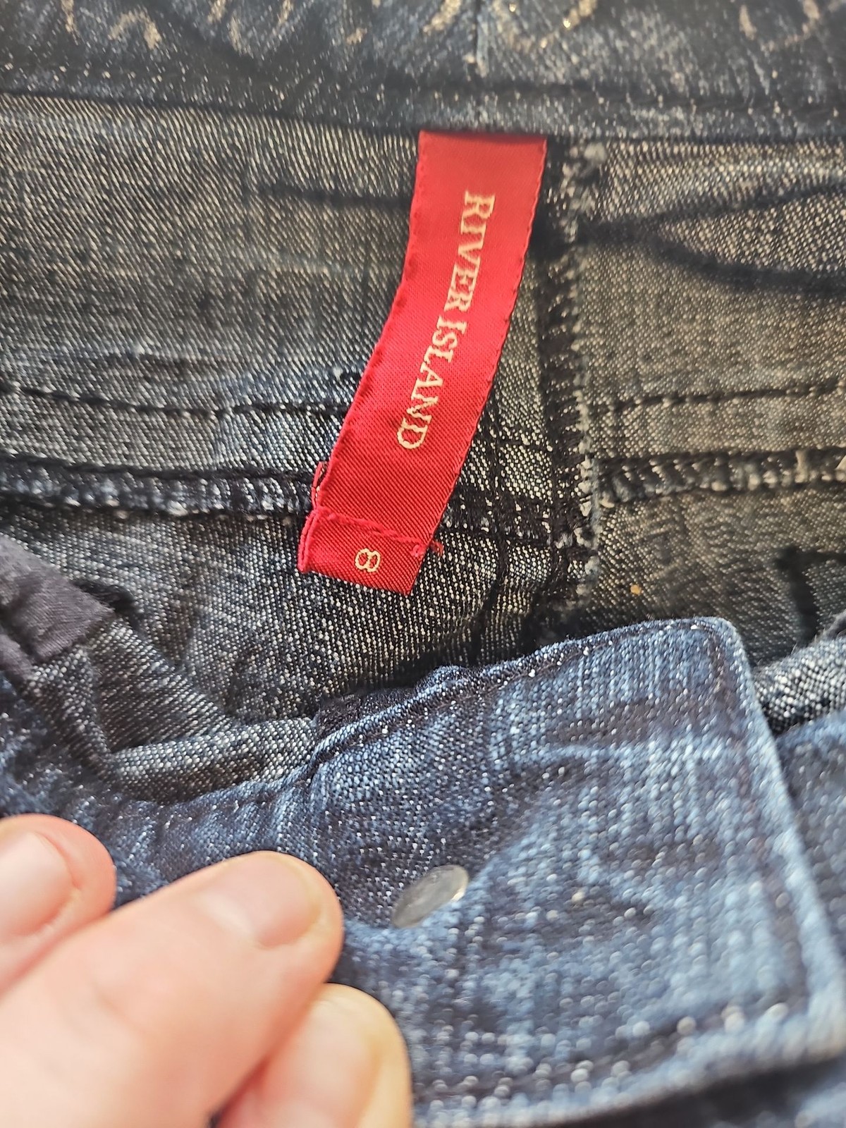 River Island Y2K Vintage Dark Wash Flare Jeans Size 8 T825