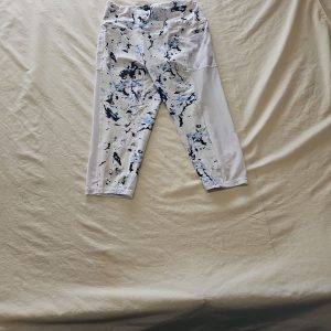 Women's Blue Abstract Print Capri Leggings with Side Pocket approx 8 or 10 P748