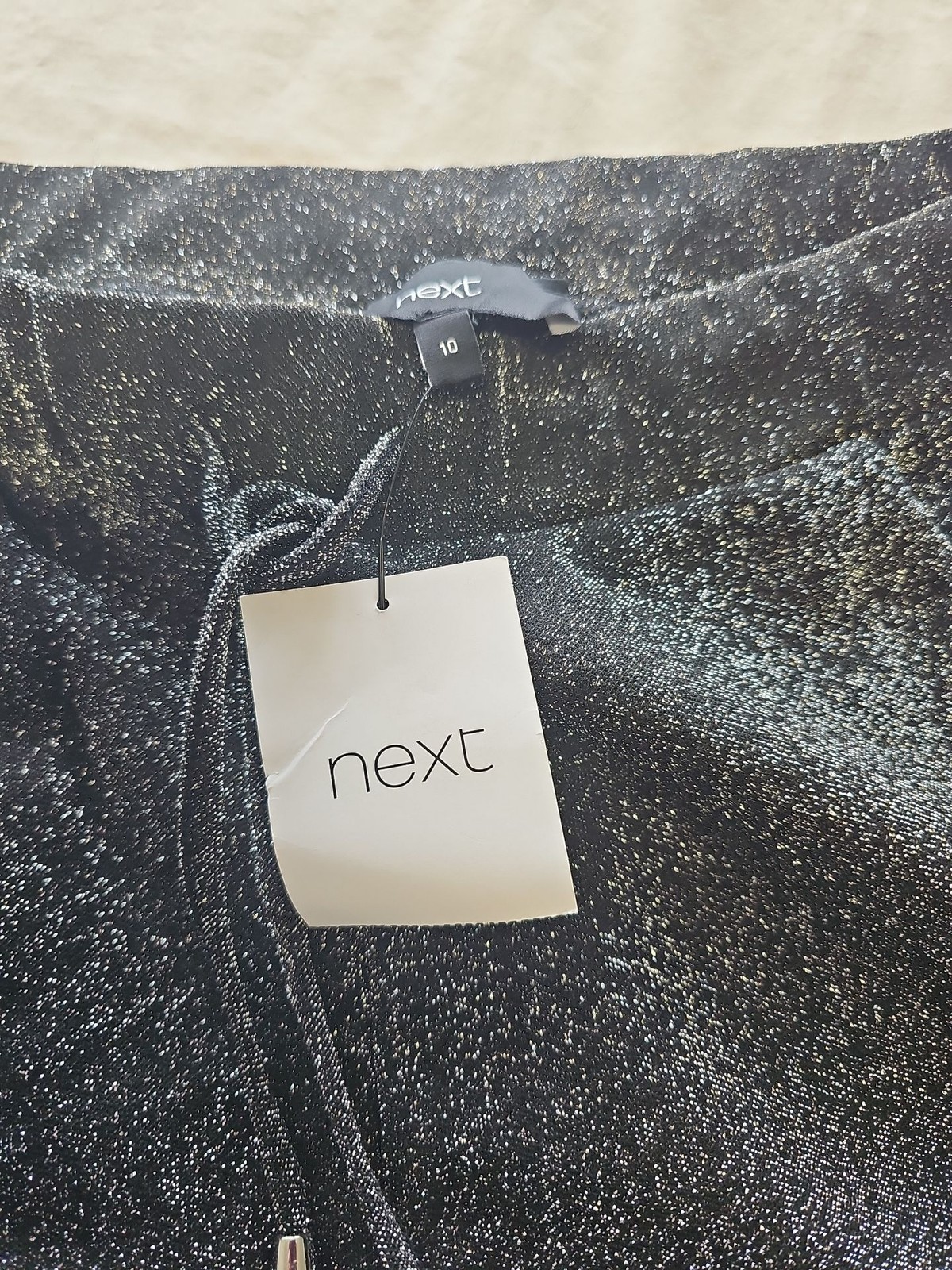 Next Metallic Silver Glitter Jogger Trousers – New With Tags Uk10 T827